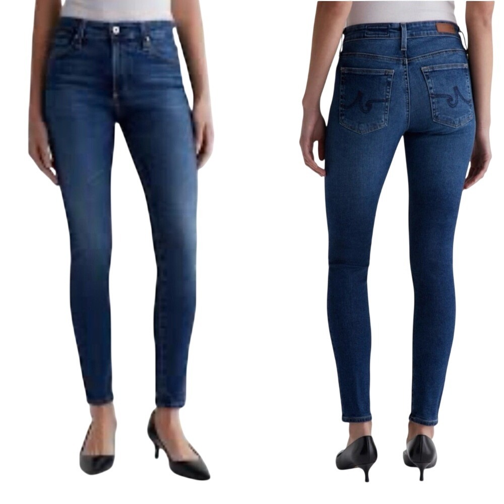 AG Adriano‎ Goldschmied Farrah High-Rise Stretch Skinny Ankle Jeans, 32R